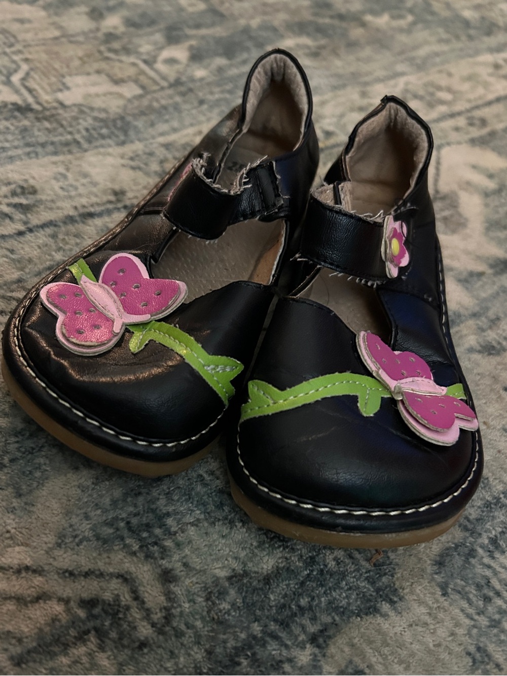 Alligator Black Mary Jane Squeak Shoes